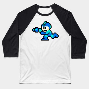 Retro Mega Man Shooting Sprite Baseball T-Shirt